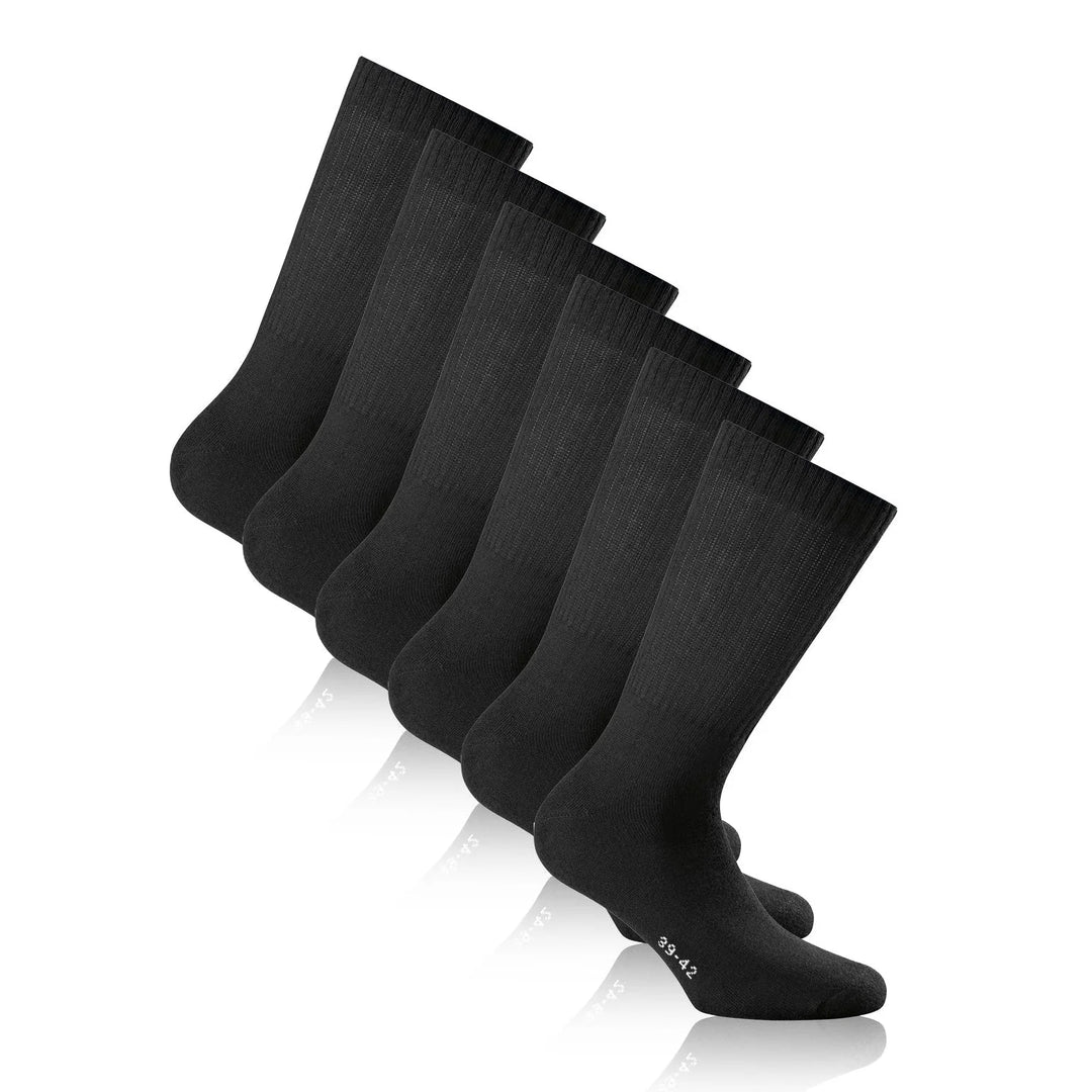 Lange Sportsocken 3er Pack schwarz – robust und atmungsaktiv für Sport und Alltag