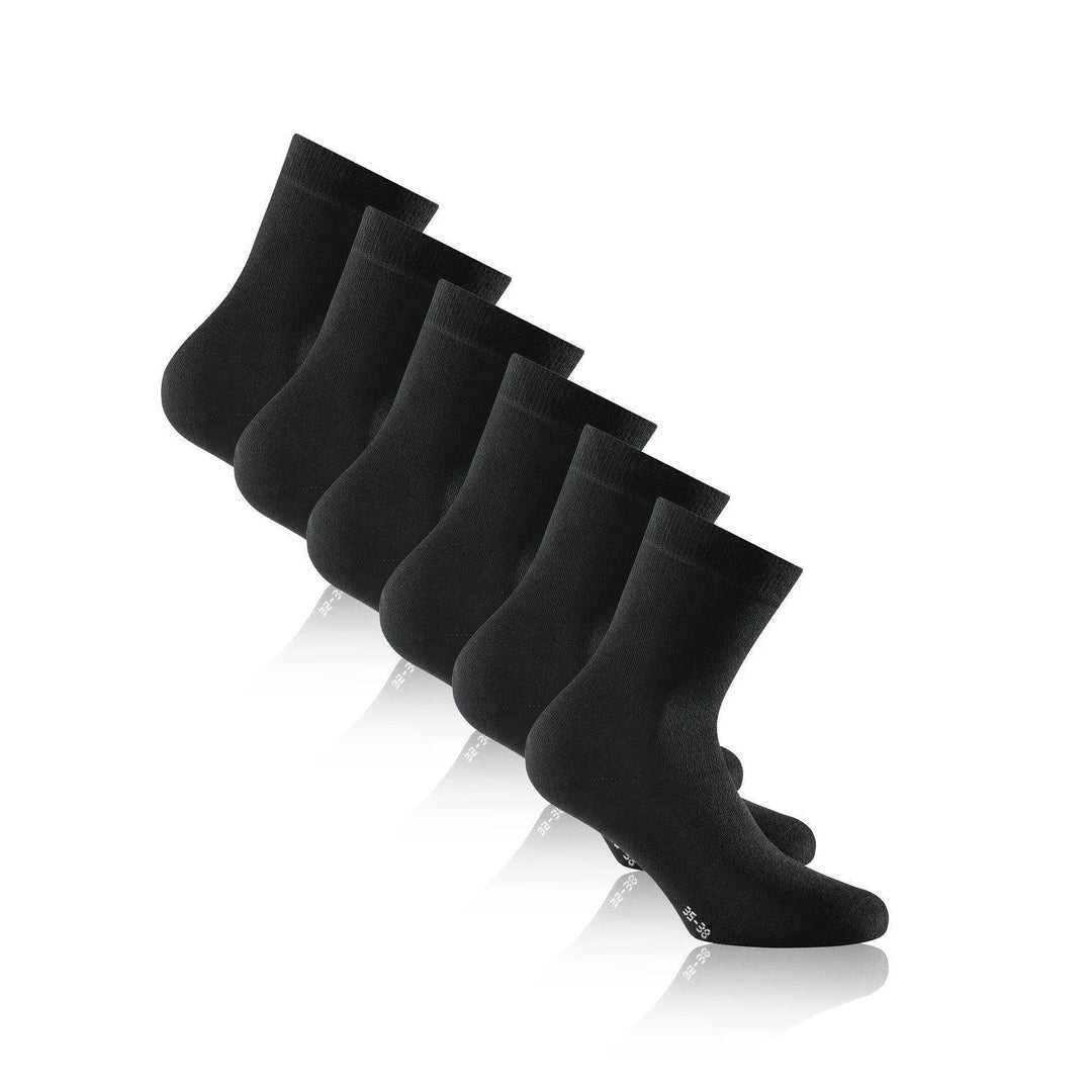 Schwarze Bambus-Socken im 3er Pack – weiche und atmungsaktive Mid Cut Socken