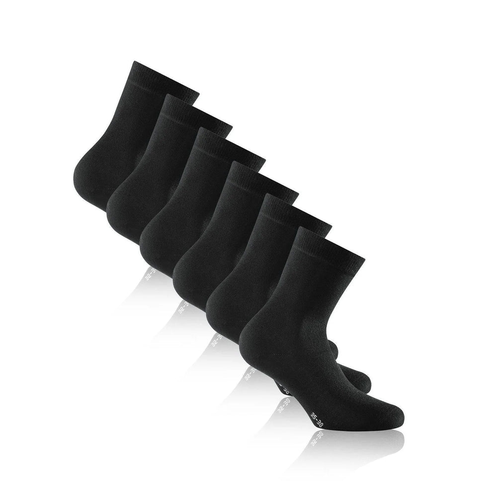 Schwarze Bambus-Socken im 3er Pack – weiche und atmungsaktive Mid Cut Socken