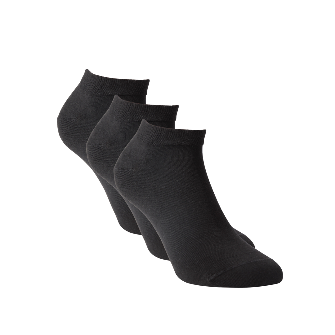 Premium Bambus Komfort Sneaker Socken im 3er Pack in Schwarz von UMOR SOX