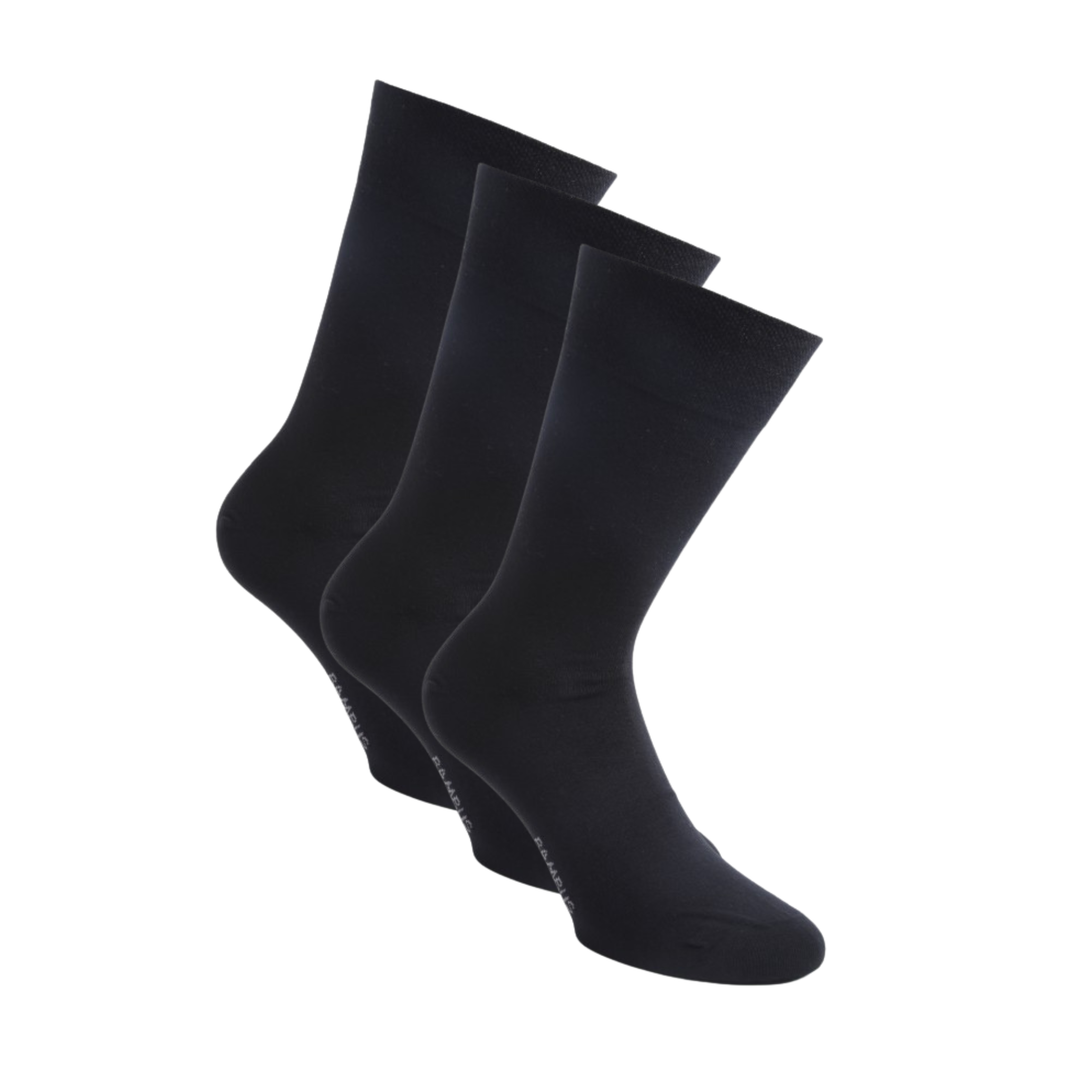 Schwarze Premium Bambussocken  3er Pack atmungsaktiv