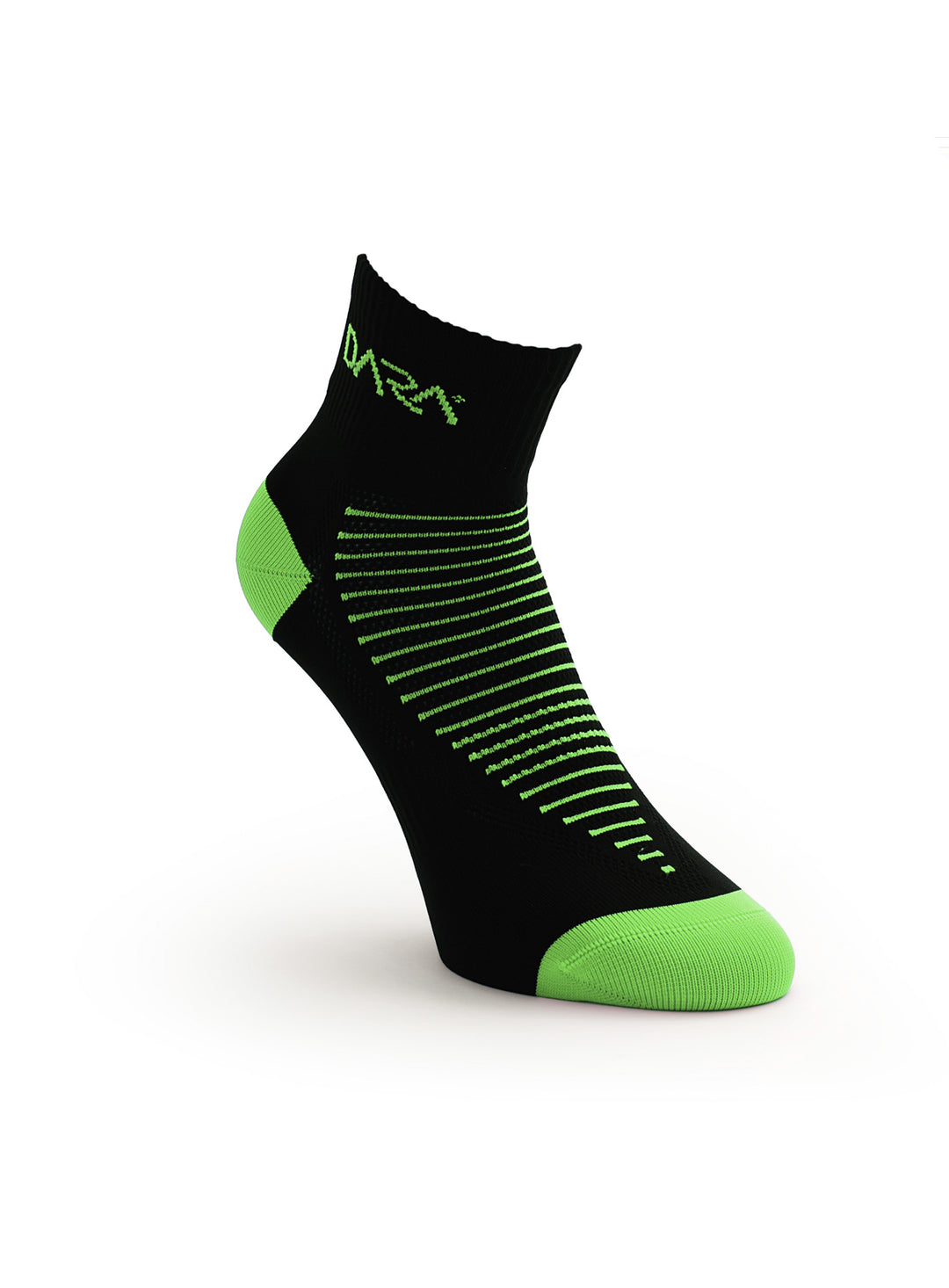  Quarter SporsSocken Technic im  Schwarz Grün – Performance Sportsocken