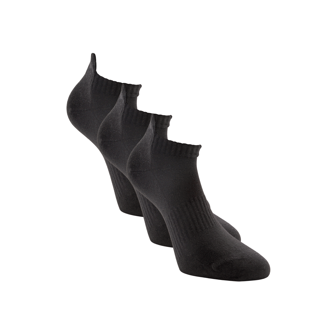Sneakersocken 3er Pack schwarz – atmungsaktiv und nahtfrei für Alltag und Sport