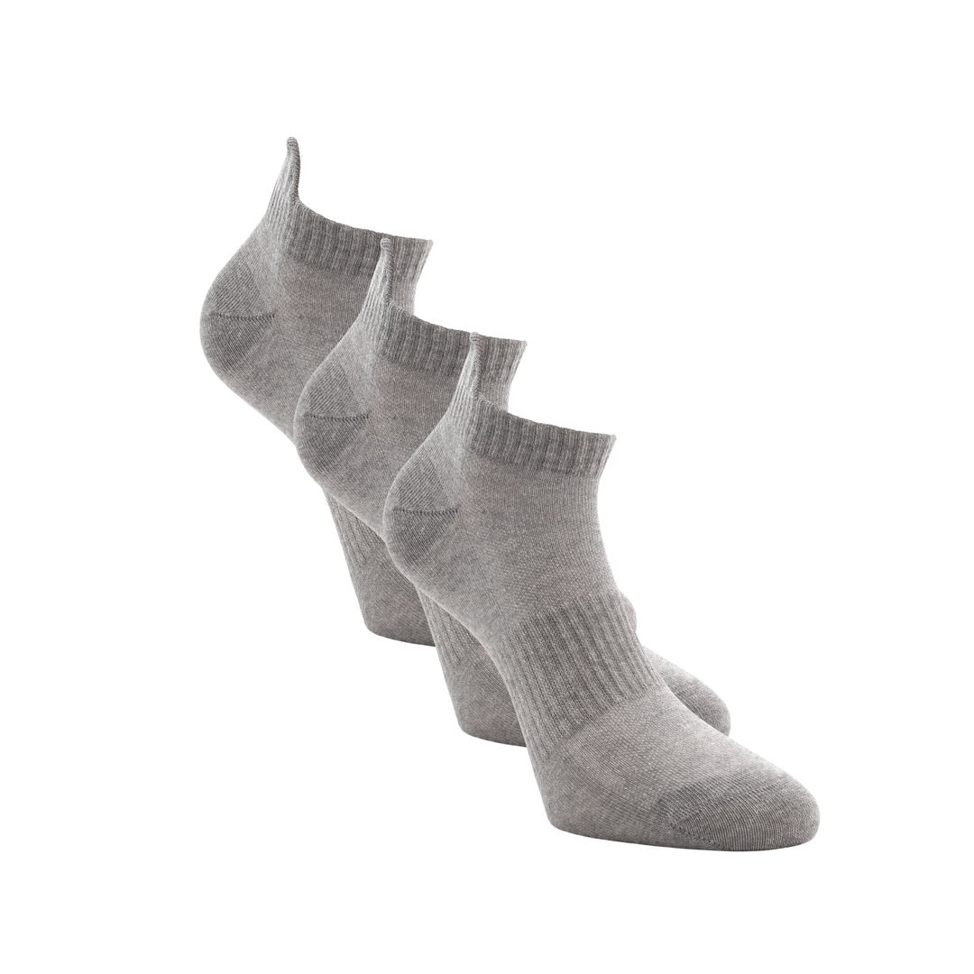Sneakersocken 3er Pack silber– atmungsaktiv und nahtfrei für Alltag und Sport