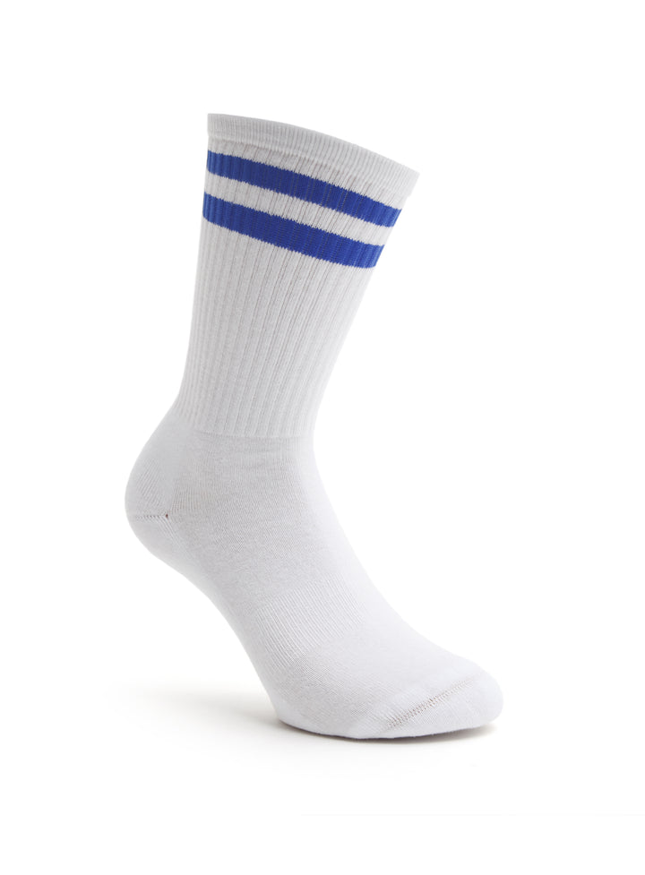 Sportsocken mit Streifen Blau Einzelpaar klassische Tennissocken