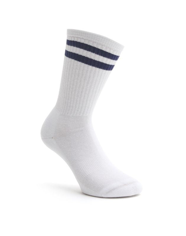 Sportsocken mit Streifen Navy Einzelpaar klassische Tennissocken