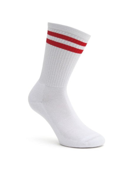 Sportsocken mit Streifen Rot Einzelpaar klassische Tennissocken