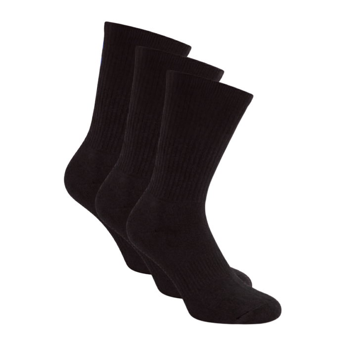 Sportsocken 3er Pack Schwarz, in klassische Höhe